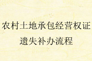 農(nóng)村土地承包經(jīng)營權(quán)證遺失補(bǔ)辦流程找我要登報(bào)網(wǎng)