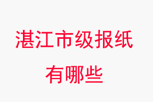湛江報紙有哪些,湛江市級報紙有哪些找我要登報網