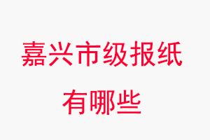 嘉興報紙有哪些,嘉興市級報紙有哪些找我要登報網