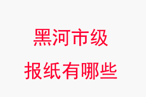 黑河報紙有哪些，黑河市級報紙有哪些找我要登報網